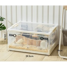 앞문 사육 열림 리빙박스 고슴도치 소동물 키우기 상자 햄스터 라지-투백[상단 통... 1개, 미디움 화이트 * 1개