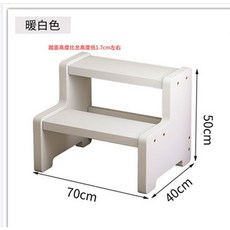 사람용 계단 발판 층계 나무 스텝 사다리 턱 받침 디딤대, AV_폭 70 높이 50 2겹 화이트, 1개