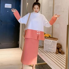가성비몰 임산부 치마 HERHIM 임부복 겨울 가을 타입 두터운 융털 임부상의 힙랩 스커트 투수영복