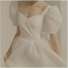 셀프 웨딩드레스 리마인드웨딩 스냅 브라이덜샤워원피스 프랑스어 가벼운 웨딩 드레스 신부