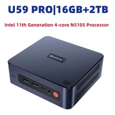 Beelink U59 프로 미니 PC N5105 DDR4 8 GB 16GB 512GB BT4.0 USB3.0 M.2 SATA SSD 듀얼 와이파이 1000M LAN Win 10 1, 01 미국, 06 16GB 2TB_01 미국