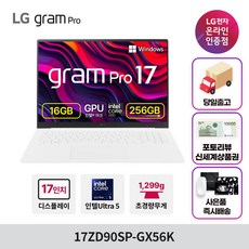 LG전자 그램 Pro 17 코어 울트라5 인텔 Arc, 에센스 화이트, 1TB, 16GB, WIN11 Home, 17ZD90SP-GX56K