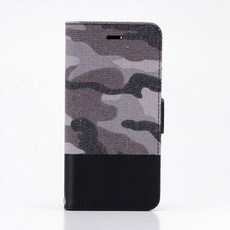 iPhone SE 제2세대/8/7카모플라쥬 무늬 플랩 경우 수첩형 CAMOUFLAGE그레이×블랙 LEPLUS LP-I9FCFGYBK, 1