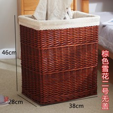 햄퍼 빨래 바구니 세탁 통 원룸 자취 이동 다용도 틈새 감성 수건함 트롤리 수거함 세탁물, 브라운 스노우 미들 사이즈 커버 없음