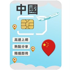 中國高速上網SIM卡 (免翻牆), 1個, 8日, 10GB