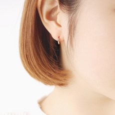 OST 오에스티 심플 기본 실버 로즈골드 링귀걸이 OTE117B09NPPGJ 귀걸이
