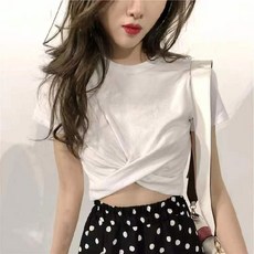 반팔 티셔츠 여성 2024 여름 한판 신핏 슬림핏 슬림핏 슬림핏 슬림핏 슬림핏 여성복조, 블랙, 1개, 블랙