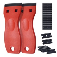 UEESHOP 휴대용 플라스틱 면도날 스크레이퍼 창문 유리 청소 스티커 라벨 데칼 랩 필름 접착 제거제 자동차 도구, 없음, 2.Set B, 1개