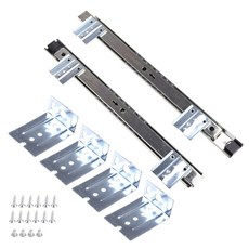 1 쌍 볼 베어링 슬라이드 조절 가능한 키보드 서랍 트레이 가구 레일 랙, 은, 1개