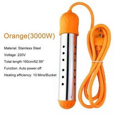 침습성 전기 온수기 온수기 난방 요소 야외 캠핑 2500/3000W 220V 욕조 수영장을 사용할 수 있습니다, 02 3000w_04 러시아