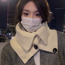 릴리더즈 겨울 방한 니트 넥워머 바라클라바, 아이보리