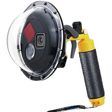 gopro hero 8 블랙 카메라용 soonsun 돔 포트 gopro hero8 블랙 액션 카메라용 방수 하우징 케이스 트리거 및 플로팅 찌 손잡이가 있는 6인치 스노클링 돔, gopro hero 9 10 11 블랙용 필터가