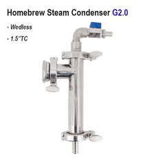 홈브루 스테인리스 스틸 스팀 콘덴서 용접 없는 1.5 인치 트라이 클램프 실내 끓임 주전자 부품 식품 등급 304 G2.0