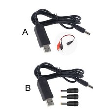 QC 3.0 USB to DC 5V 12V 조절 전압 스텝업 2.5/3.5/4.0/5.5mm WiFi 라우터 스피커 팬 IP 카메라용 전원 케이블 신품|AC/DC 어댑터, 01 Universal