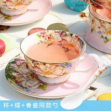 주전자 커피 잉글리시 1000ml 본 내열 티 컵 애프터눈 유럽 차이나 도자기 찻주전자 포트 세트 고급, Pink, 1개