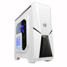 PC받침대 마존 컴퓨터 본체 사이드비침 뒷선 전원 하단배치 테이블식 수냉식 게임기 박스 USB3.0빈, T02-화이트