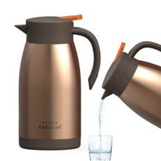 키친아트 1.0L 라팔 뉴 골드메탈 보온보냉병 KP-C10 보온병 냉장고 보틀 스텐 물병, 1000ml