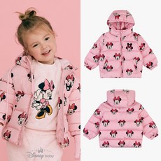 아가방 중계점 [디즈니베이비] 미니 데일리 신슐레이트 점퍼 (PINK) *24년 겨울신상* 핑꾸핑꾸 컬러에 귀엽고 캐주얼한 캐릭터 패턴 디자인의 데일리 패딩 점퍼