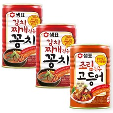 샘표 김치찌개전용 꽁치통조림 400g X 2개+ 조림전용 고등어통조림 400g, 2개