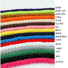 8mm 두께 3가닥 면로프 diy 색상 트위스트 스트랩 꼰 장식 줄 3미터, 오트밀 8mm 3미터, 1개
