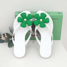 자체제작 귀요미 꽃쪼리 패딩 진주 왕꽃 여성 여름 데일리 플립플랍 쪼리 1.5cm