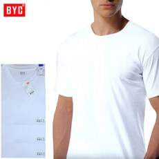 BYC 남성 백색 라운드티 3매세트