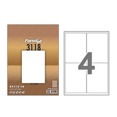 4칸 물류관리용 칸매 99.1x140mm 라벨 폼텍 LQ-3118, 기본 0393