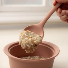 모모빈 실리콘 이유식 조리도구 멀티스푼 요리스푼, L, 테라코타 로즈, L:테라코타 로즈, 1개