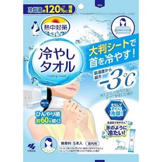 일본 고바야시 대형 콜드 타올 여름 빅사이즈 쿨링 티슈 5개입 x 2개