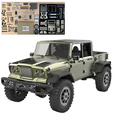 rc car 대형 엔진 드리프트 RC 입문용 빠른 오프로드 무선조종자동차 트럭 알씨카TWOLF TW 715 1:10 RC 오프로드 차량 크롤러 4WD 4 도어 픽업 트럭 V8, 검정