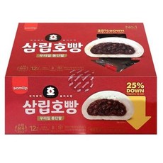 삼립 우리밀 통단팥 호빵, 90g, 12개