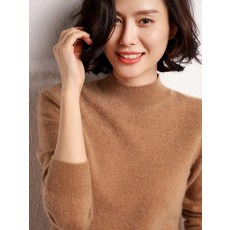 예리미 오르도스 캐시미어 스웨터 여성 반폴라 100% 캐시미어 니트 여 퓨어 칼라 숏 니트 이너티