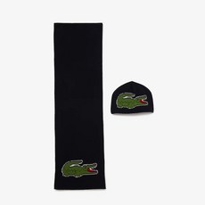 라코스테 공식스토어 (남성) 라지 크록 캡+머플러 선물세트 RB1515-53N HDE (다크네이비)
