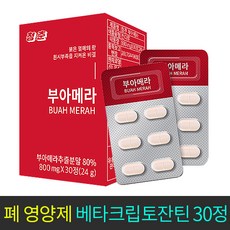 폐 건강 영양제 600mg*30캡슐 베타크립토잔틴 오메가3 흡연자 호흡기 기관지 면역력 영양제, 600mg * 30캡슐 (1개월분)