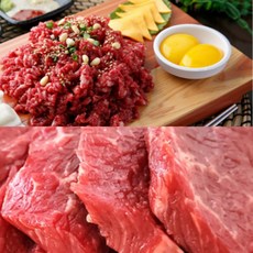 마장동 특품 한우 1++ 투뿔 뭉티기 소스증정, 육회, 1개, 500g