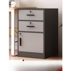 열쇠 서랍장 캐비닛 사무실 책상밑 잠금장치 수납장 바퀴달린 이동식 프라이빗 보관함, 65cm 월넛(서랍2개)