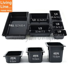 Kitchen 플라스틱 업소용 블랙 밧드 세트 바트 밧트 식당 반찬통 냉장고 정리 용기, ♡PC 노치뚜껑(투명)♡, [ 1/9 1개 ]