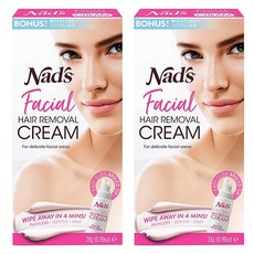 Nad's Facial Hair Removal Cream 네즈 얼굴 제모크림 0.99oz(28g) 2팩, 1개, 1ml