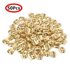 50PC DIY 끈 신발 끈 끝 마개 봄 슬라이더 토글 텐트 배낭 의류 PARACORD 패스너 버튼 플라스틱 코드 잠금 장치, Gold