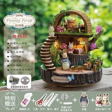 이웃집 토토로 뮤직 박스 조립 토토로숲 지브리 피아노 하늘의움직이는성 오르골, 도구+LED 조명+음악