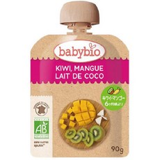 babybio 베이비비오 키위 · 망고 · 코코넛 90g 유기농 베이비 스무디, 단일