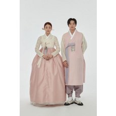 - [커플한복대여] '릴리+핑크여밈쾌자' 커플한복 결혼식한복 웨딩촬영 본식한복 촬영용한복 커플촬영 합리적인가격으로 추천!