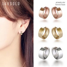 쥬얼리팜므파탈 14K 1cm 민자 원터치링 귀걸이 H855
