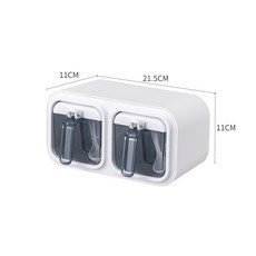 양념통 조미료통 세트 선반, 1개, 크림 2칸