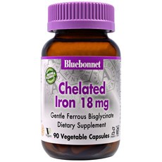 블루보넷뉴트리션 킬레이트 철 18mg 90 베지캡, 1개, -