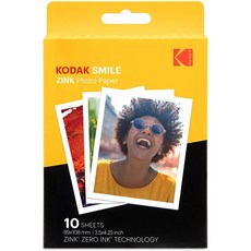 Zink Kodak 3.5x4.25 인치 프리미엄 Zink 인쇄 인화지 (10 매) Kodak Smile Classic Instant Camera (RODZL3X410)와 호환, 단일옵션