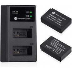 FirstPower 1300mAh 교체 용 Canon LP-E12 배터리 및 Canon SX70 HS Rebel SL1 EOSM EOSM2 EOSM10 EOSM50 EOSM100 미러리스 디, 단일옵션