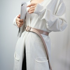 스트릿 가볍다 모던 퀄리티 베지터블 태닝 소가죽 무침 합금 측 허리벨트 여성 실용적 코디 조절 허리띠