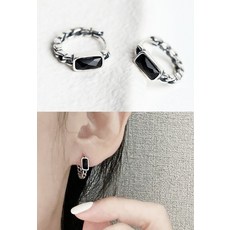 실버사각귀걸이