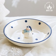 크리스마스 울라프 눈사람 디저트 플레이트 접시, 눈사람 플레이트 (입체)